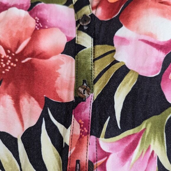 Caribbean Joe Floral Hawaiian Shirt – Tropical Button-Up – XL Short Sleeve - Picture 7 of 7
